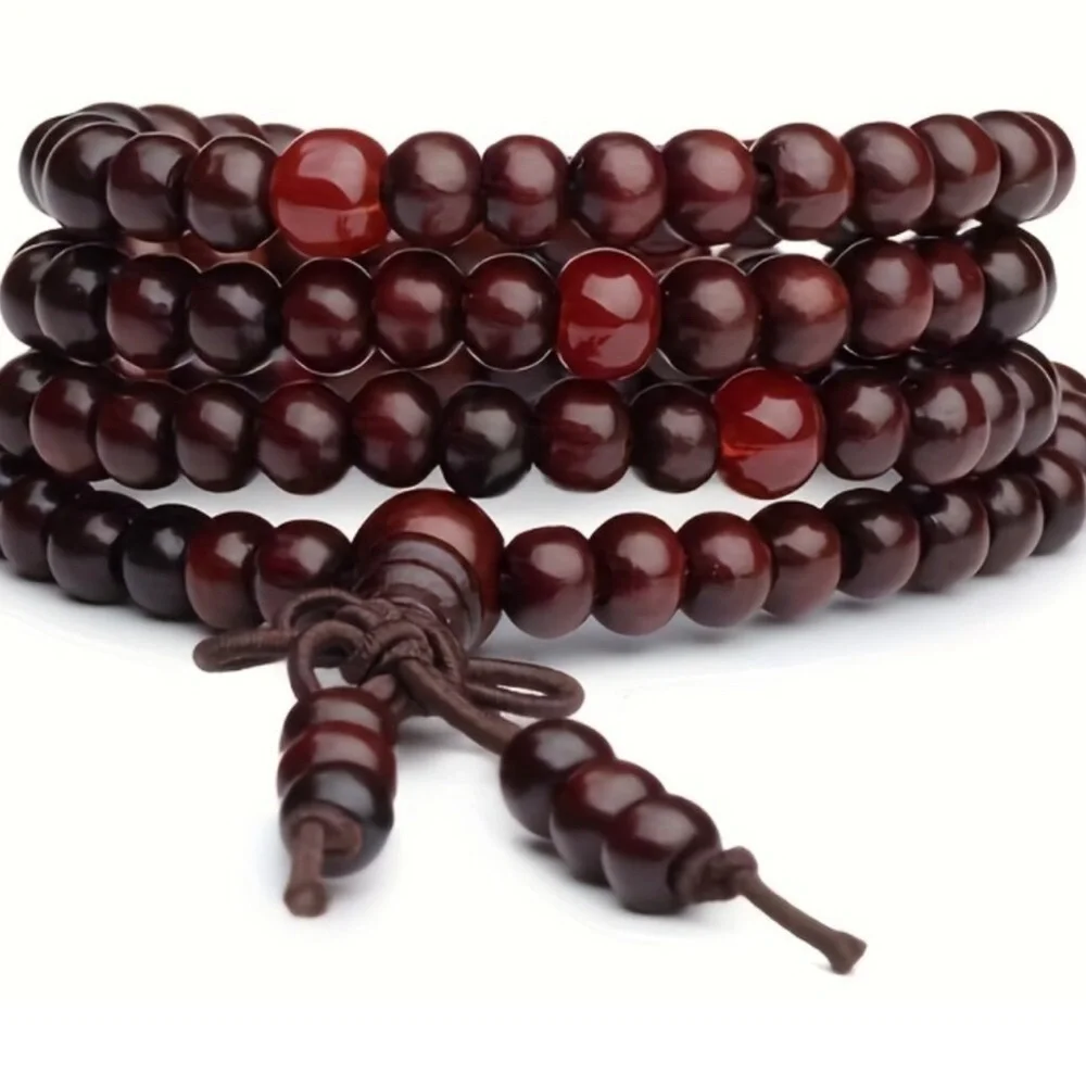 1 PC Unisex Exquisite 108 Wooden Beads Islamic Ramadan Eulogy Rosary - Picture 6 of 6